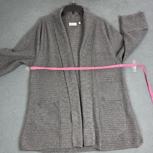 Habitat Clothes to Live In Grey/Gray Soft Fleece   Open Cardigan Jacket Size LG - Picture 7 of 11